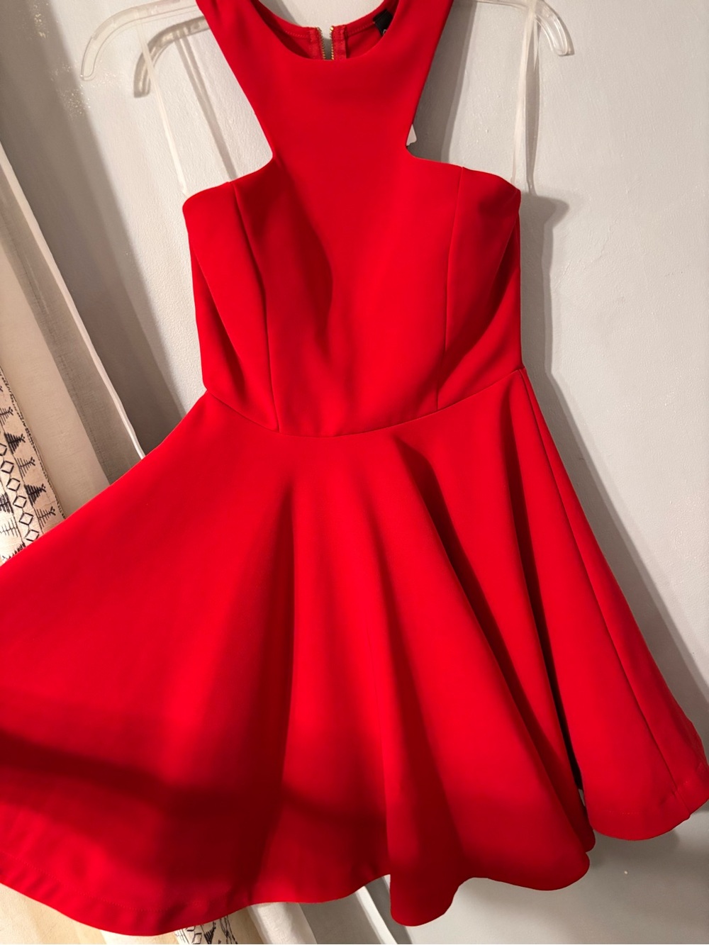 Windsor Red Halter Fit & Flare Mini Dress - Picture 2 of 6